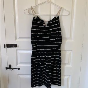 Black and white striped dress w/ rope strap detail